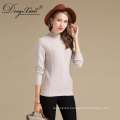 Inner Mongolian Handmade Knit Cashmere Women High Neck Knit Wool Sweater Custom Patterns Design